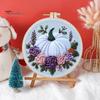 Halloween Embroidery Kit DIY Cross Stitch Kit with Embroidery Hoop Hand Embroidery Starter Handmade Gnome Crafts for Beginners Adults