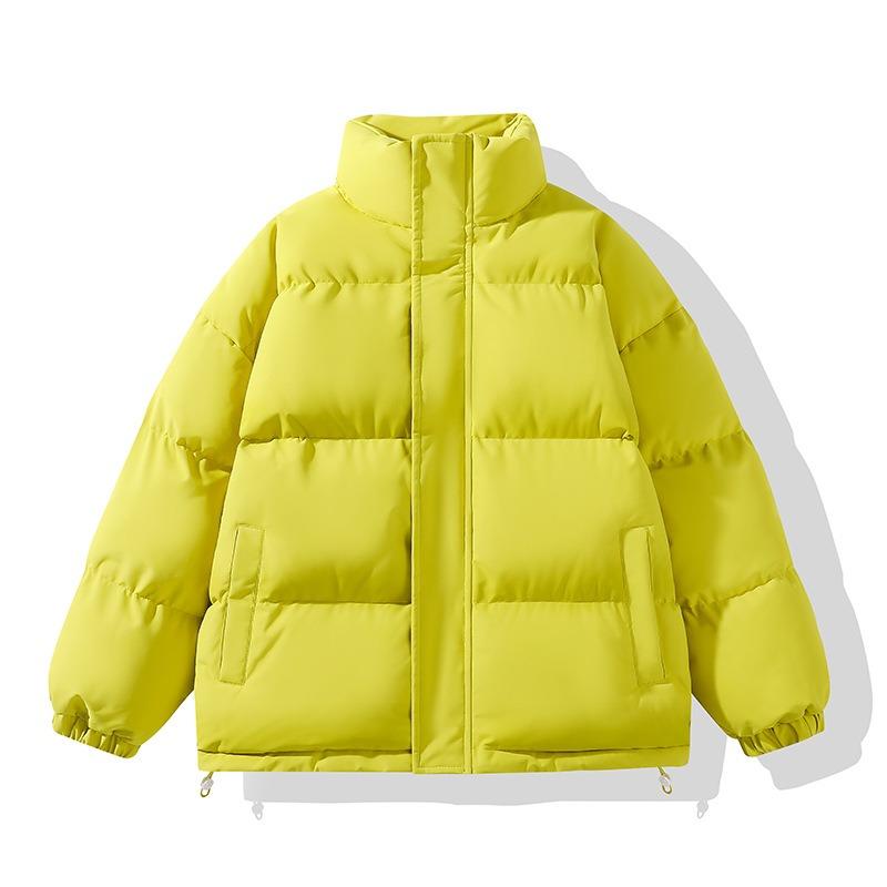 

Winter thickened cotton clothes men s stand-up neck cotton-padded clothes loose trend versatile couple bread clothes jacket 3XL флуоресцентный зеленый