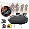 V1 50H Music Motorcycle Helmet Wireless Earphone Support 24-Rider Group Intercom Call IPX6 Waterproof Moto Bluetooth Headphones