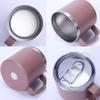 Custom Print Logo Vacuum Insulated 12oz Coffee Mug Cups with Handle Colorful Double Wall 14oz Sliding Lid Tumbler