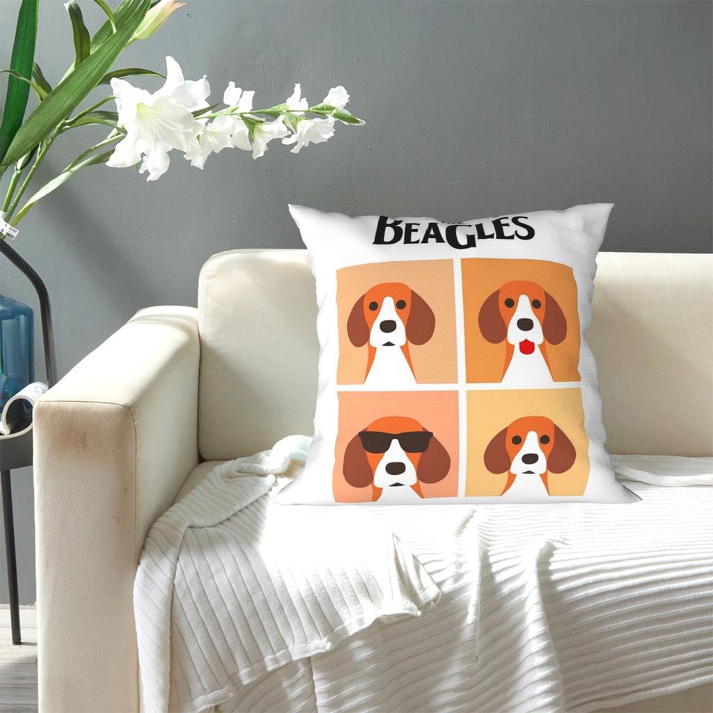 The Beagles Square Pillowcase Pillow Cover Cushion Zip Decorative Comfort Throw Pillow for Home Bedroom