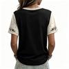 Women's Fashion Casual V-Neck Short Sleeve Printed Blouse Top for Every Day Wear