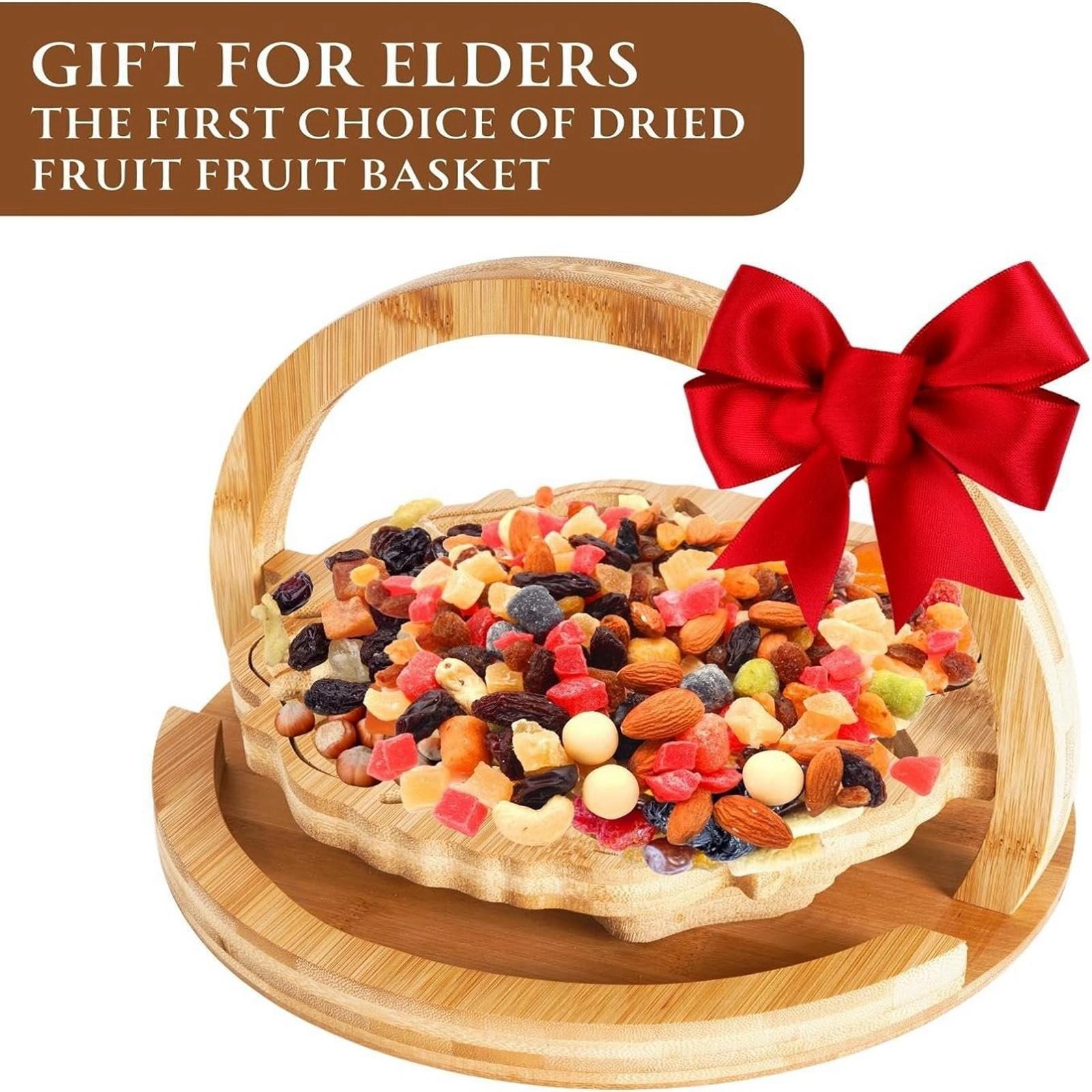Handmade Wooden Carved Fruit Plate Wooden Fruit Foldable Dried Fruit Foldable Bread And Nut Fruit Gift Woven Fruit Bowl One Size
