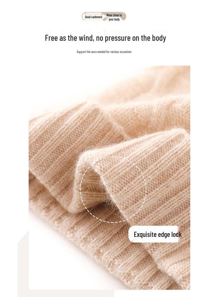 Cashmere Women's Cable Knit Fold-Up Hat with Ear Protection - 2025 Spring Collection