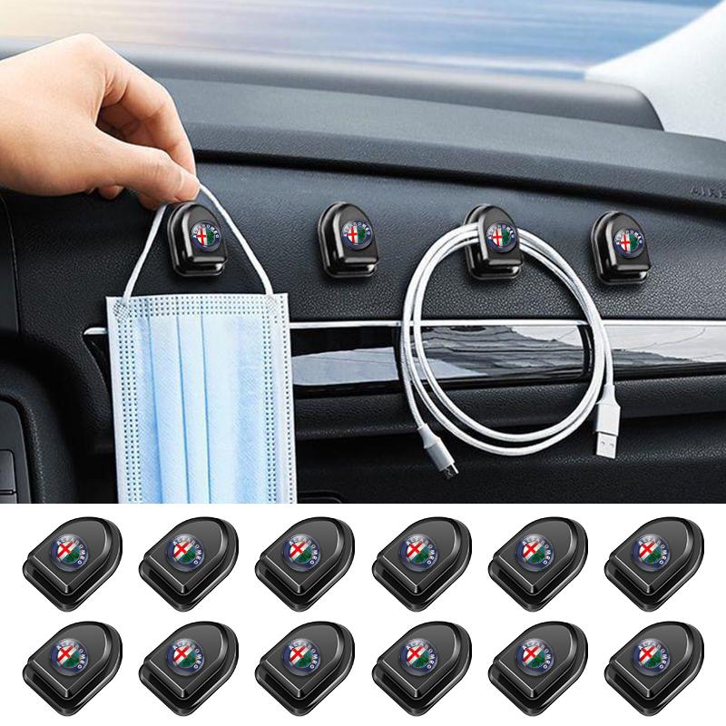RAYT5 1/2/4pcs Car Styling Self Adhesive Mini Storage Hooks Accessories For Alfa Romeo Giulietta GT 159 147 156 Mito Brera Giulia F1