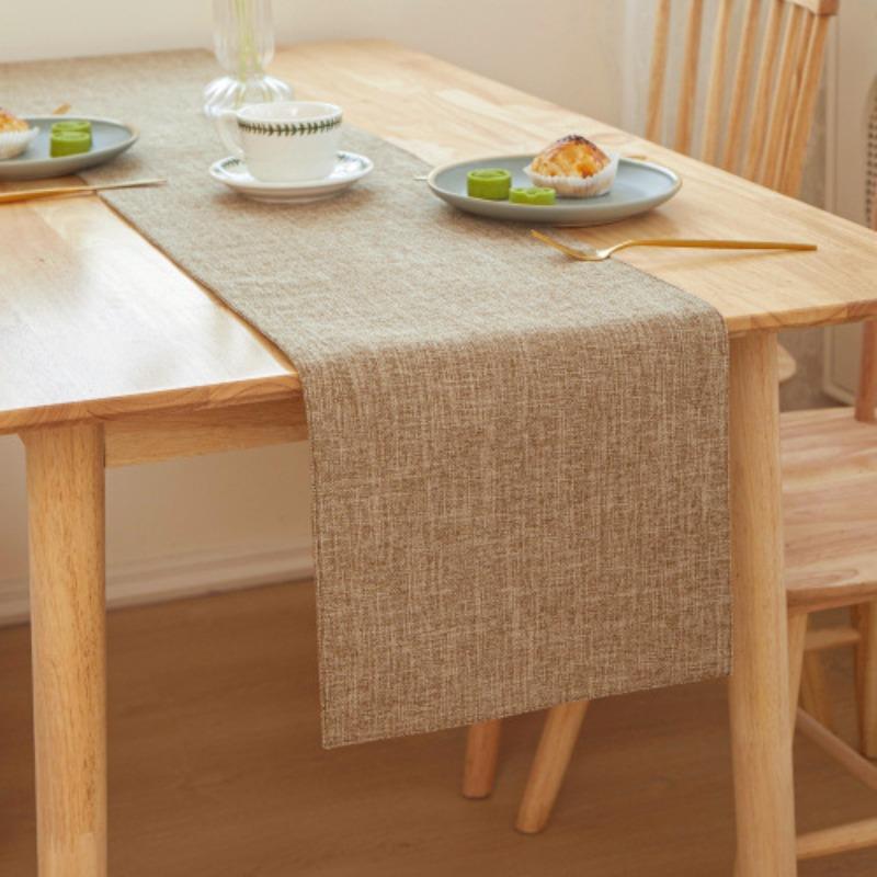 Double Sided Exquisite Craftsmanship Table Runner Chinese Tea Mat Cloth Artificial Linen Tablecloth Festival Party Daily Dining Table Decora Fabric