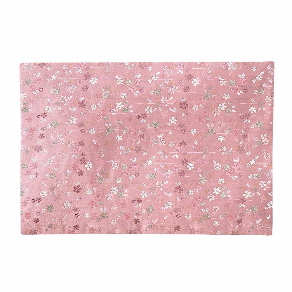

Naamukuma-chan Kobo Sakura Pattern Sutra Desk Cover, High-Quality Kyoto-Style Gold Brocade Rug, Flame-Retardant, Size 40cm x 57cm (Size 22, 004, Pink)