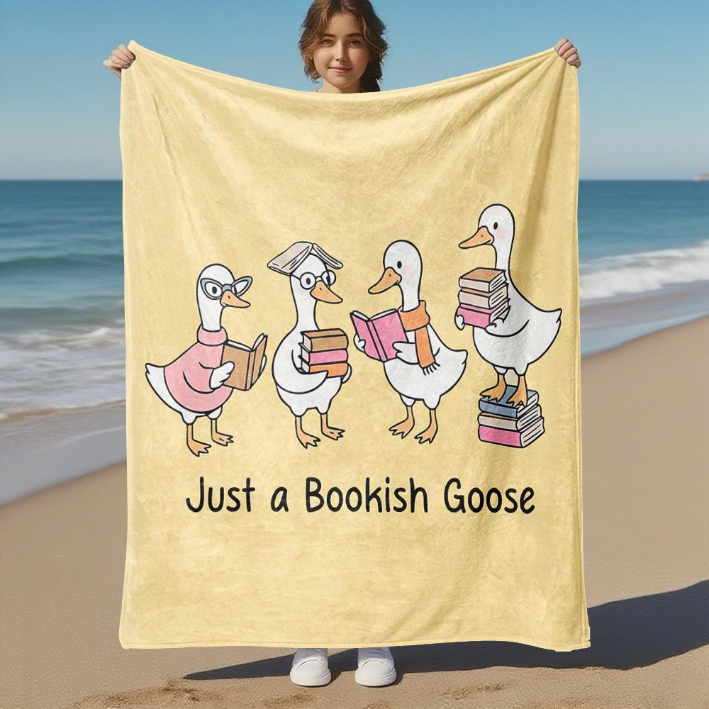 Bookish Goose Outdoor Flannel Blankets, Outdoor travel, Home Blankets, Fan Gifts,Suitable for All Seasons, Christmas Gifts. R1127035