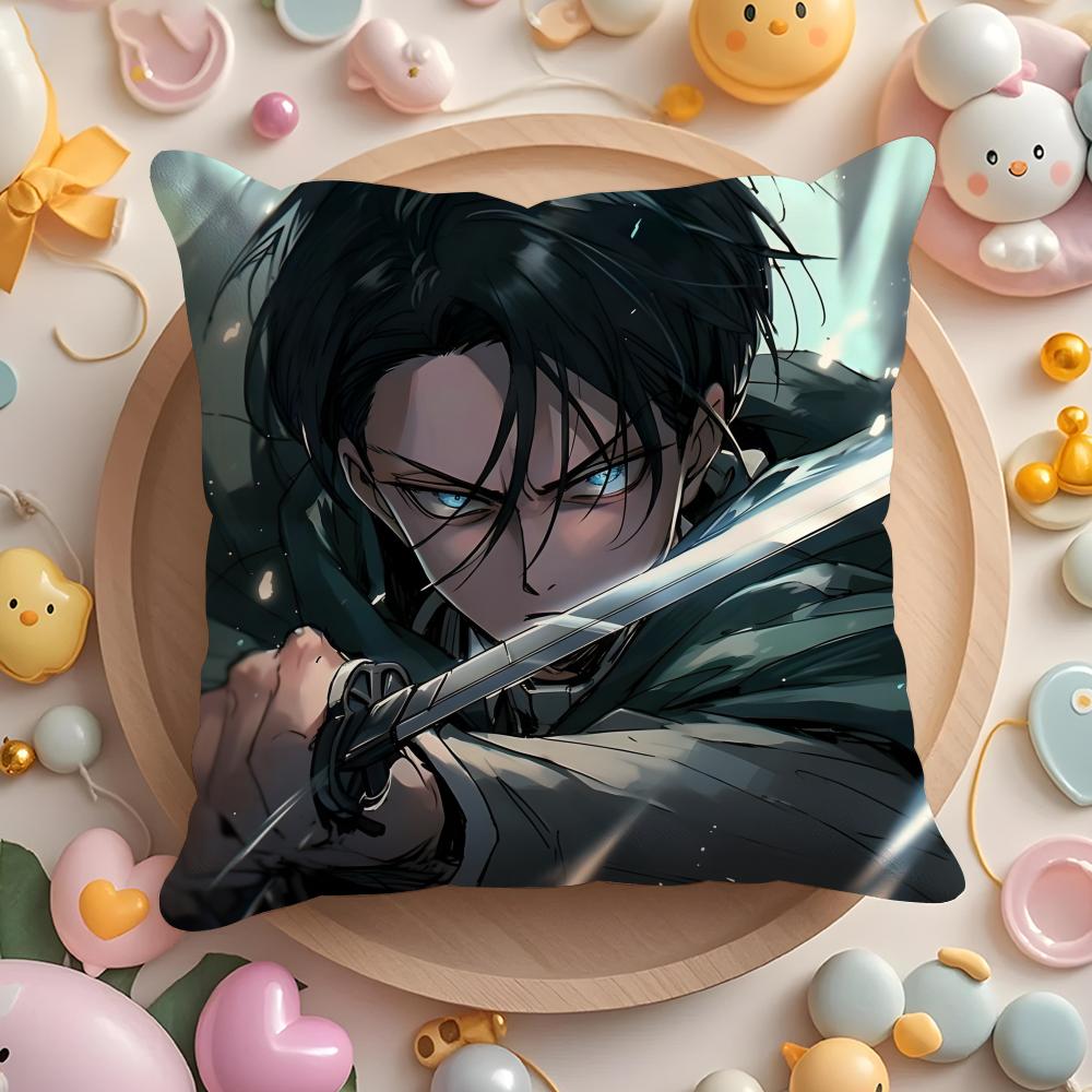 L-Levi Anime A-Ackerman Cushion Cover Home & Car Multi-Scene Pillow Cover - Reversible, Soft & Durable for Daily Use