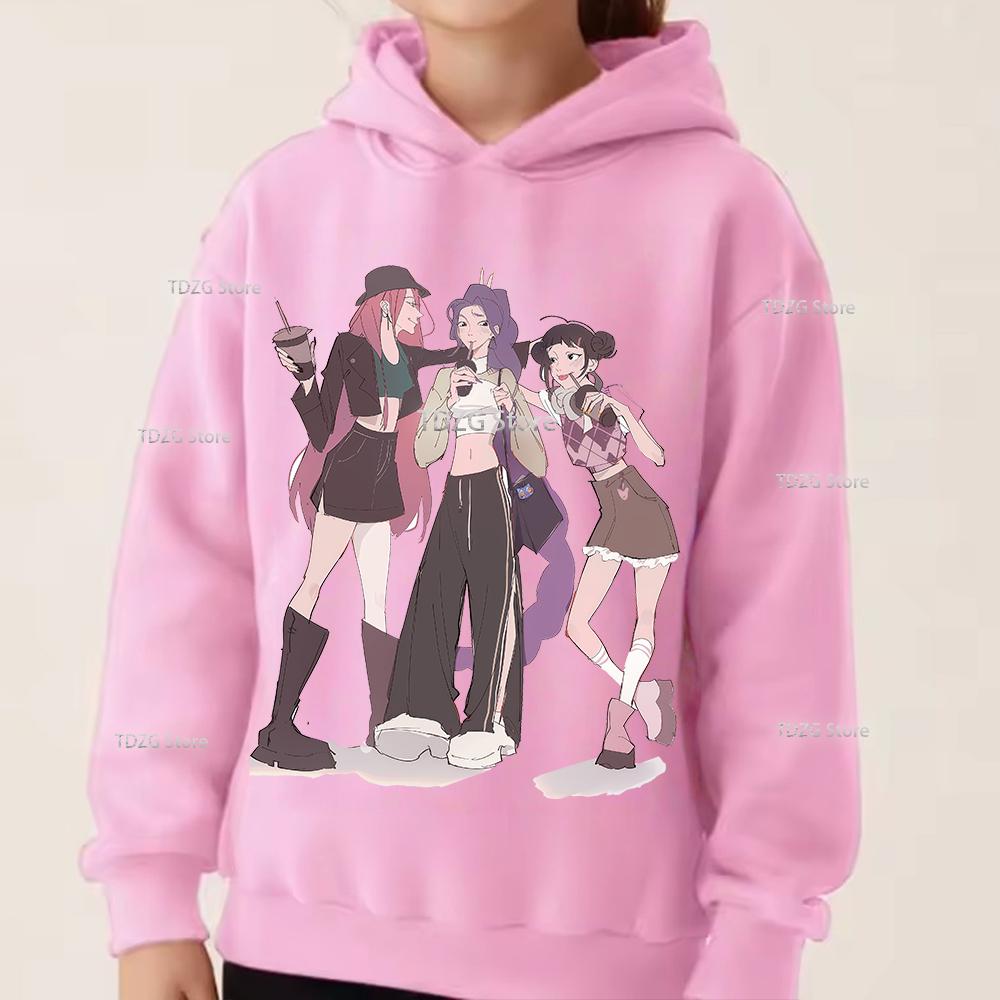 Hoodies & Sweatshirts (kids unisex) Fashion Minimalist Girl Group KPop Demon Hunter Print Boy Girl Fleece Pullover Hoodie Children Clothing