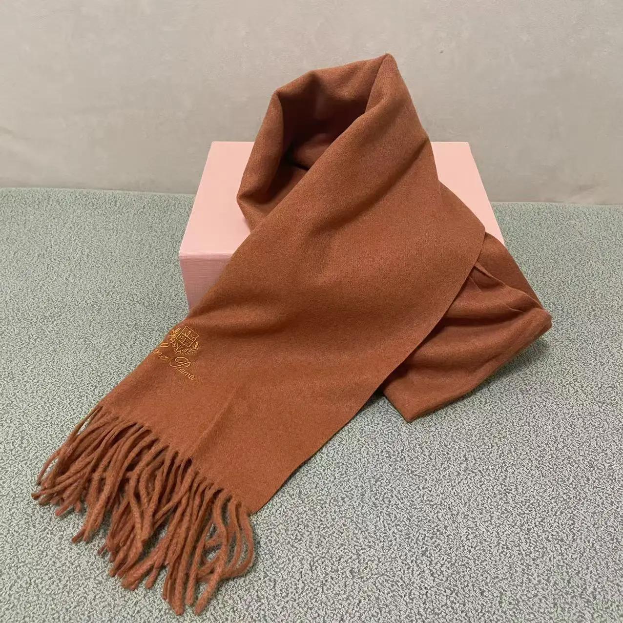 

New Cashmere Letter Embroidery Comfortable Dopamine Universal Wool Blend Knitted Scarf Autumn And Winter Couple Shawl Scarf