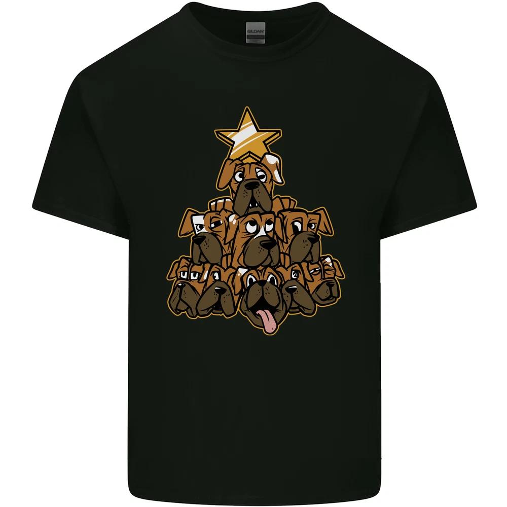 Christmas Boxer Dog Xmas Tree Funny Unisexs Light Cotton TShirt S