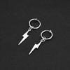 Punk Stainless Steel Earrings for Men Women Gothic Rhomb Lightning Geometry Drop Ear Clip Earrings Pop Hip Hop Piercing Jewelry