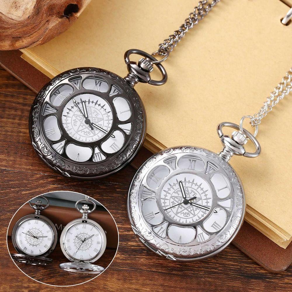 Quartz Movement Pocket Watch Steampunk Chain Watches Fashion Accessory Clock Necklace  Best Gift