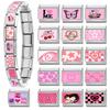 Women's Gift Cute Cat Looks At The Cake DIY Italian Charm Links Beads Fit 9mm Stainless Steel Modular Bracelet Jewelry Gift
