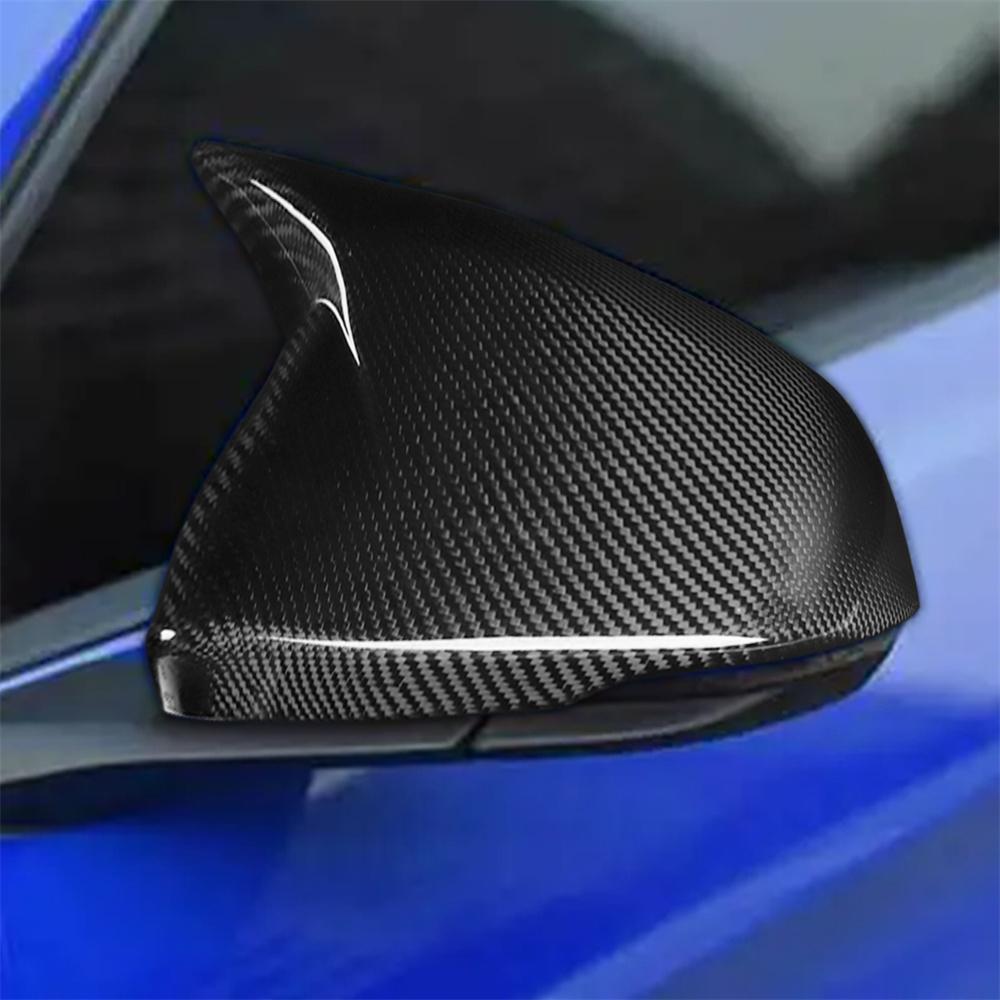 Carbon Fiber Side Mirror Cover Caps For Ford Mustang w/ LED Turn Signal 2015-17