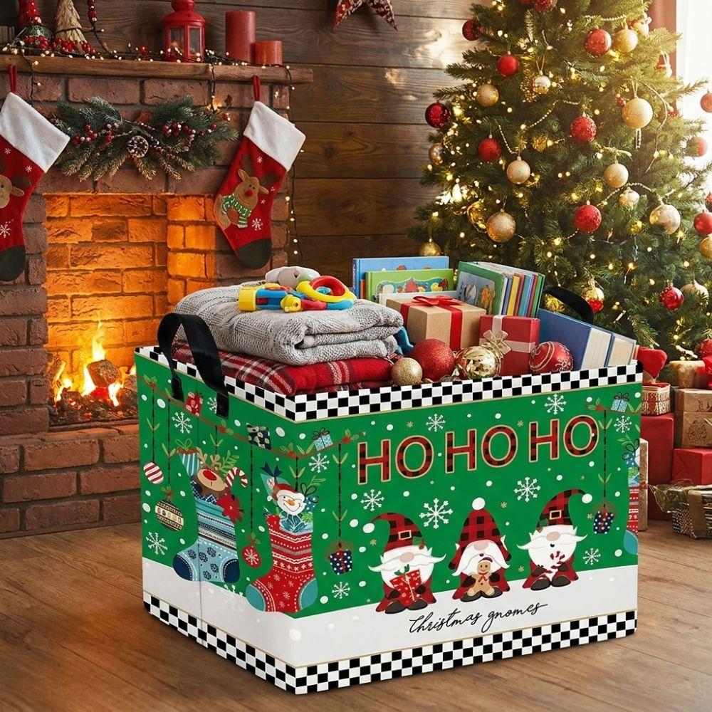 Large Capacity Christmas Storage Basket Cartoon Snowman Toys Organizer Box Laundry Hamper Closet