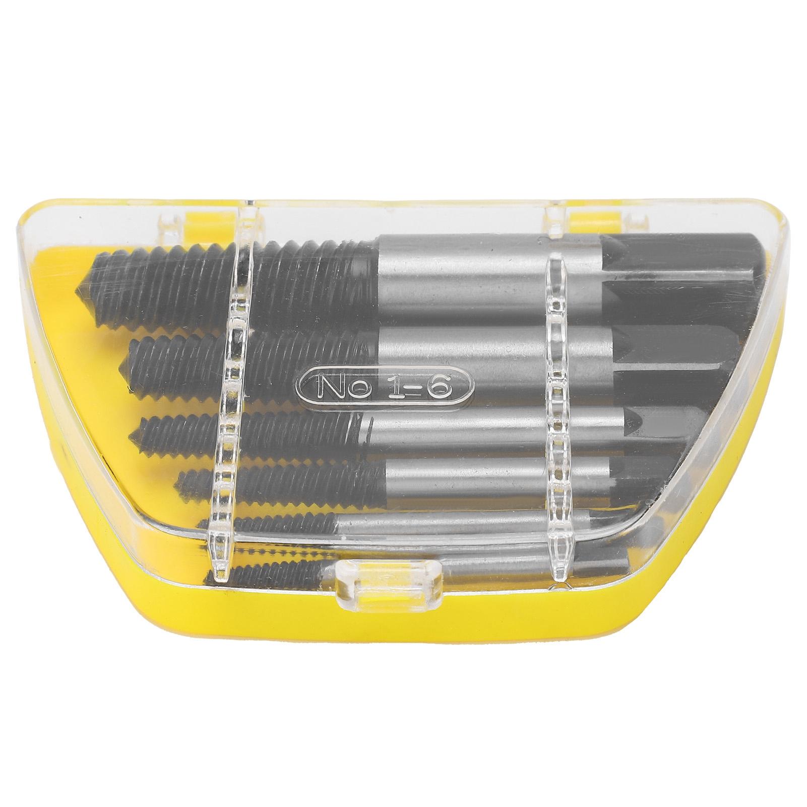 

6 шт. Экстрактор винтов из быстрорежущей стали, крупная резьба, для сломанных, поврежденных гвоздей, сверла