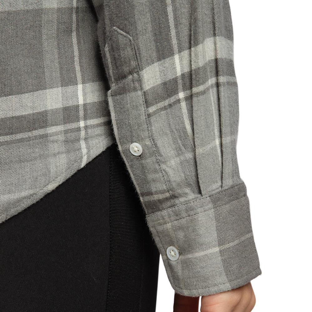 Polo Ralph Lauren Kraciasta Koszula Damska o Luźnym Kroju Jednorzędowa z Długim Rękawem Szara 211815409-001