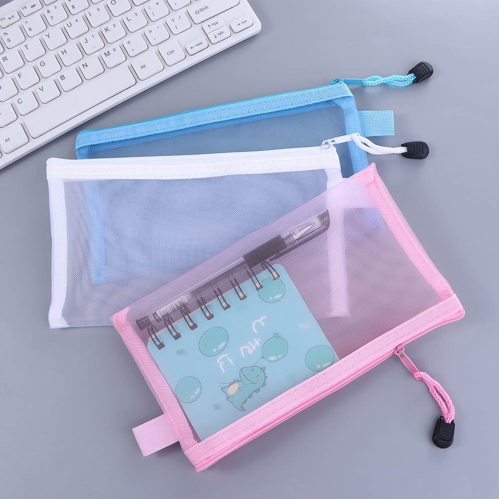 Pouch Storage Bags Handbags Transparent File Folders Mesh Zipper Case Document Bag Zipper Pouch