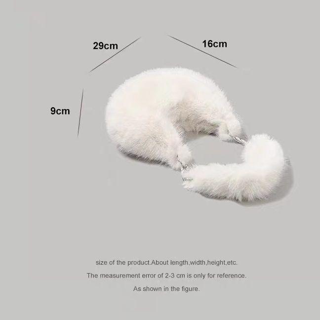 

Женская пушистая сумка через плечо - Осень/Зима 2025, корейский стиль, большая вместимость, сумка на плечо с молнией Strap + Bag