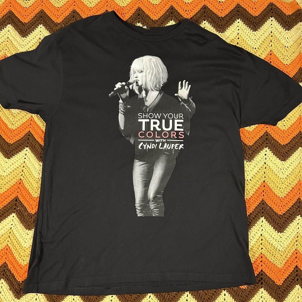 Cyndi Lauper T Shirt Show Your True Colors Tour Concert Black 3A804 Unisex T-Shirt XXL