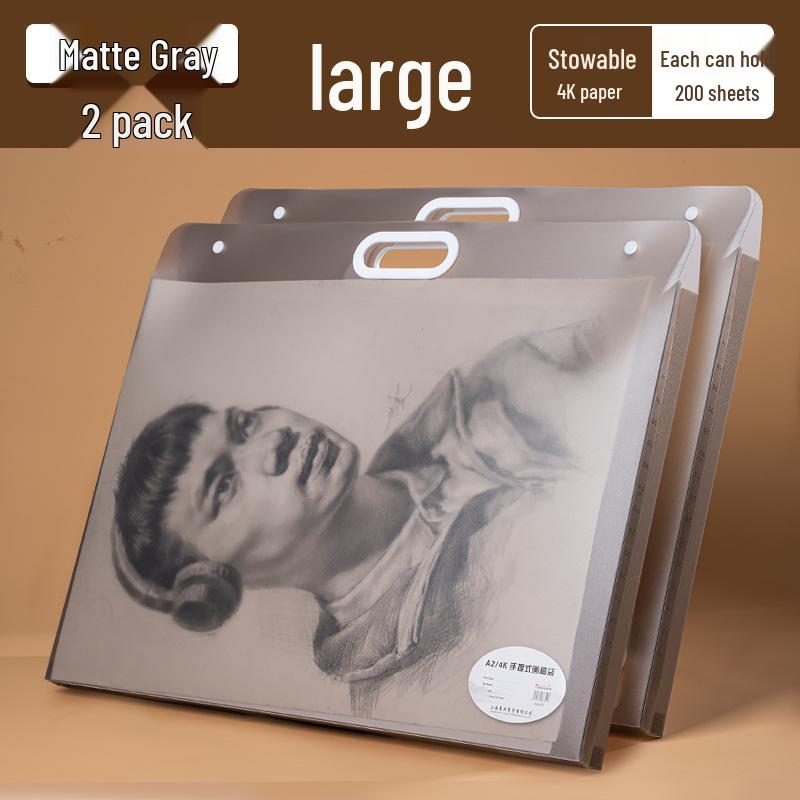 4K Frosted Art Portfolio: Student Handbag & Drawing Paper Storage Album 8K