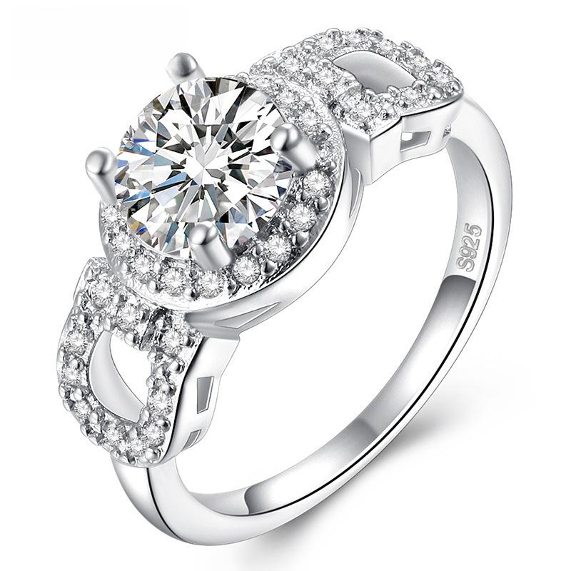 

High-quality Platinum plated Trend Ring Set with Superblende Zircon No. 10
