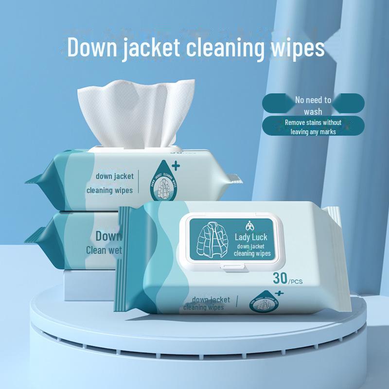 Lucky Goddess Down Jacket Cleaning Wipes - 80-Piece Family Pack for Decontamination Without Water