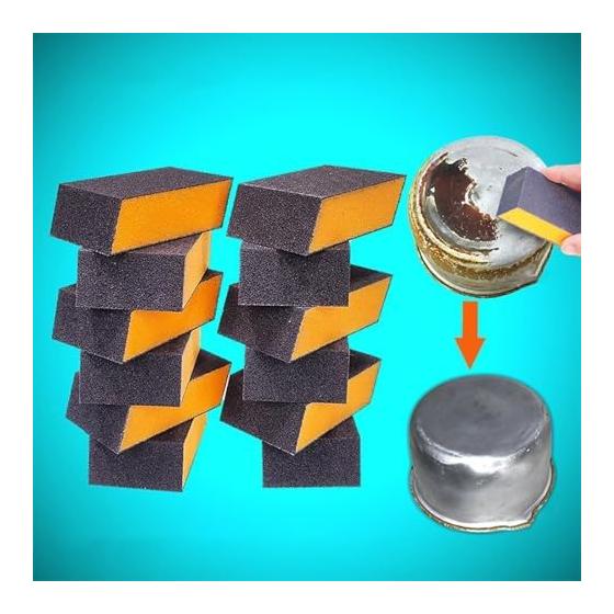Magical Melamine Sponge Diamond Sand Structure - Burnt Remover Kitchen Scraper for Pots, Frying Pans, Sink | Limescale Cutting Board Burnt Abrasive
