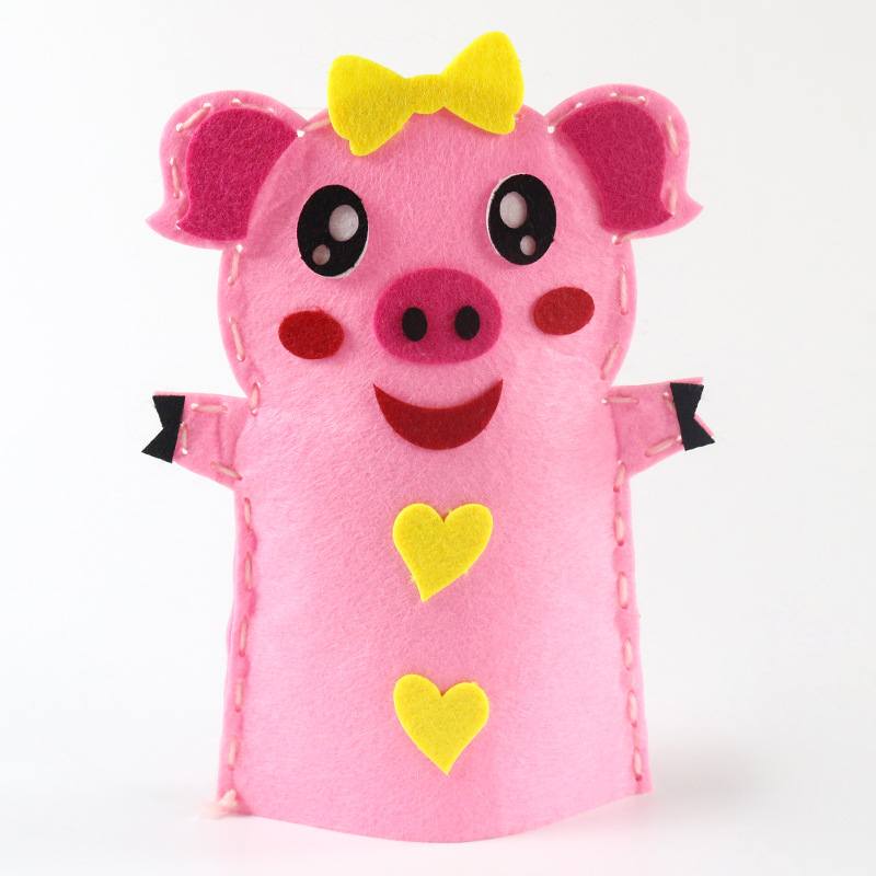 

Ручные нетканые куклы Детский набор для творчества Мультяшные животные Pig