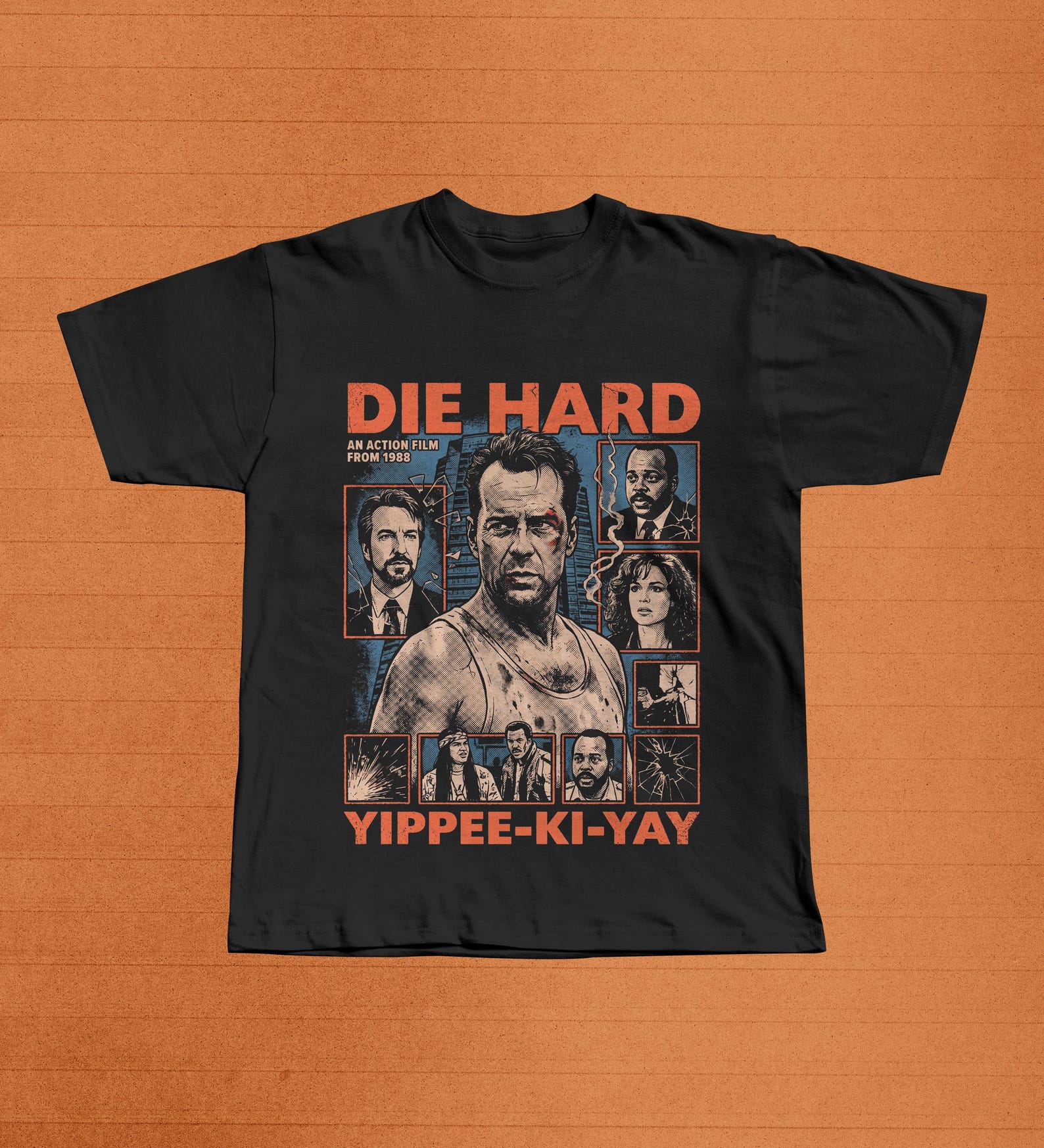 Die Hard Movie Graphic Tee | Bruce Willis Shirt | John McClane Tee | Yippee Ki Yay Shirt | 80s Action Film | Hans Gruber Shirt 4XL