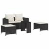 VidaXL Garden Lounge Set 5 Pcs with Cushions Stackable Black Poly Rattan, Outdoor Sofa Set, Lounge Set of 4104163