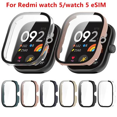 Custodia in vetro + PC per Xiaomi Redmi Watch 5, paraurti rigido, protezione in vetro temperato Ultra-HD integrata per Redmi Watch5 eSIM, accessori