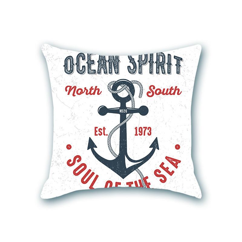 Blauer Anker Nautischer Sofakissenbezug Nordisch Retro Zuhause Stoff Seestern Kissenbezug