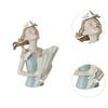 Chic Girl Sculpture Flower Holder, Resin Plant Pot for Desktop Use