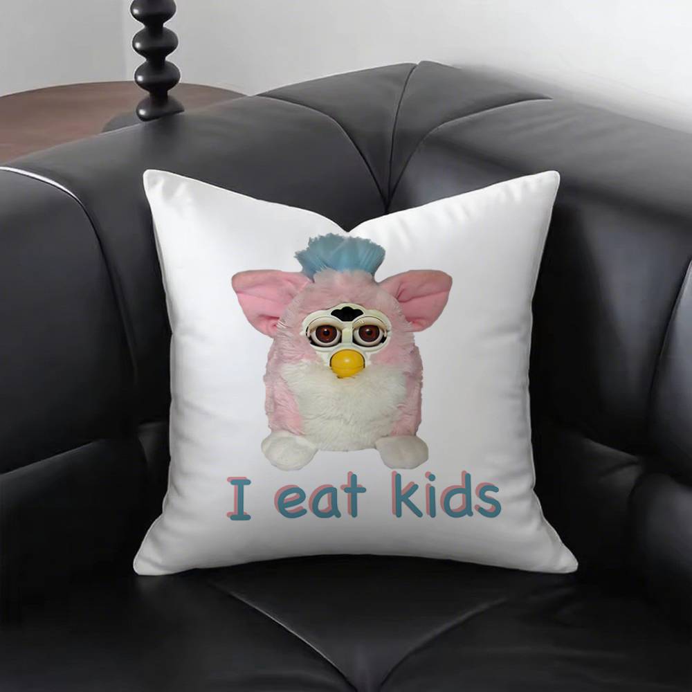 1pc Furby I Eat Kids Pillow Case Square Bedroom Sofa Leisure Comfort Cushion Car Living Room Home Decoration