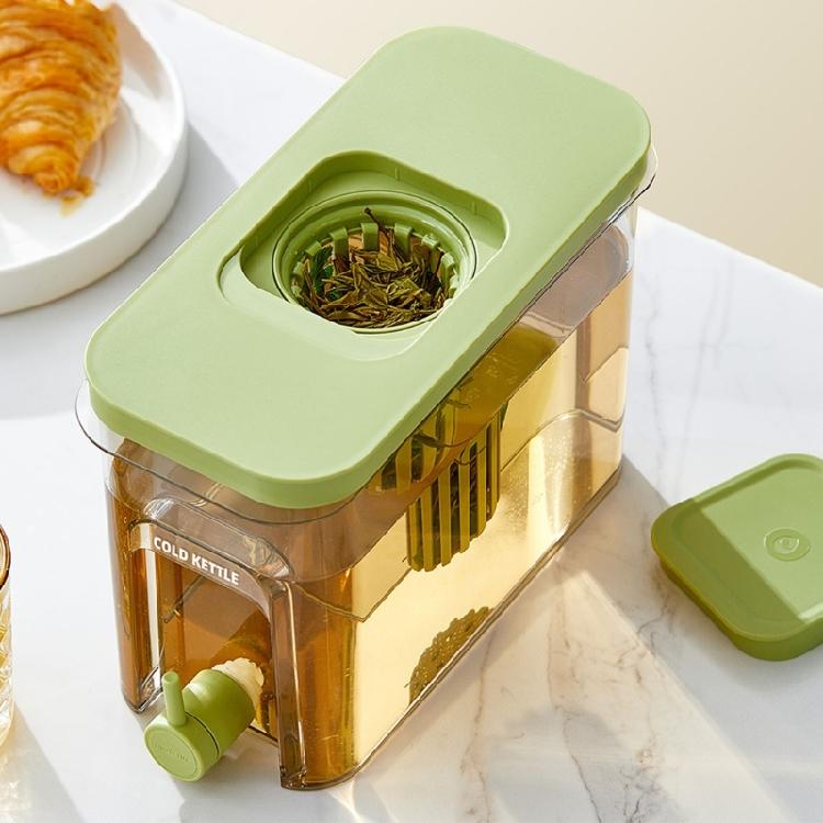 Distributeur de Boissons en Plastique Transparent 4L avec Robinet Ergonomique Parfait pour Café Glacé Eau Citronnée Stockage Réfrigéré