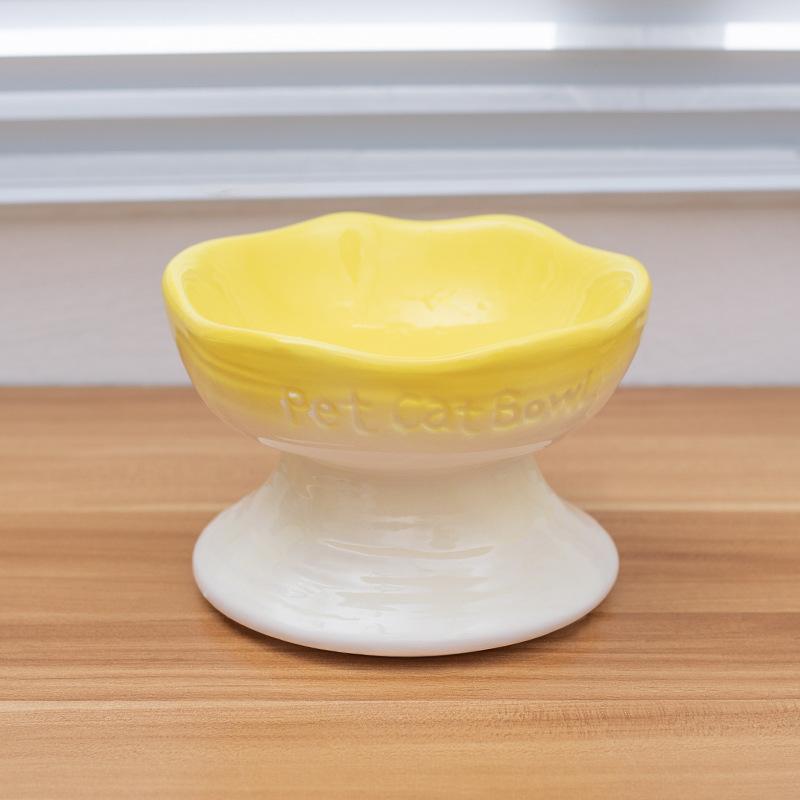 1pc High Appearance Ceramic High Foot Bowl Anti Overturning Pet Bowl Cat and Dog Bowl Grain Drinking Bowl Pet Supplies