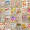Silver needle chiffon flower fringed stud earrings sweet Mori dopamine earrings niche trend versatile earrings fashion women