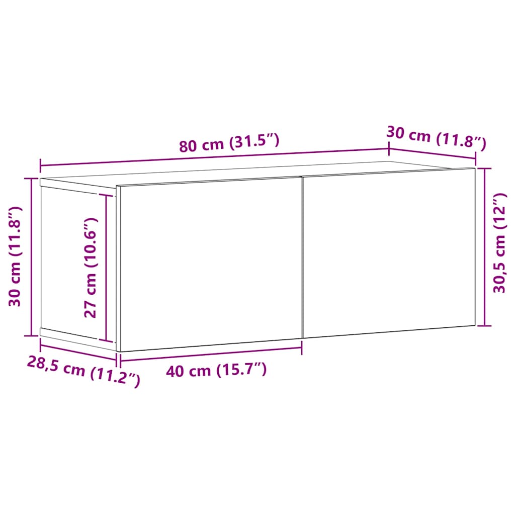 TV Cabinet Set 5 pcs Black Oak Effect Particleboard