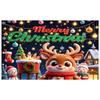 Festive Banner Cartoon Holiday Scene Merry Christmas Backdrop Holiday Wreath Holiday Decoration For Outdoor Display Photography