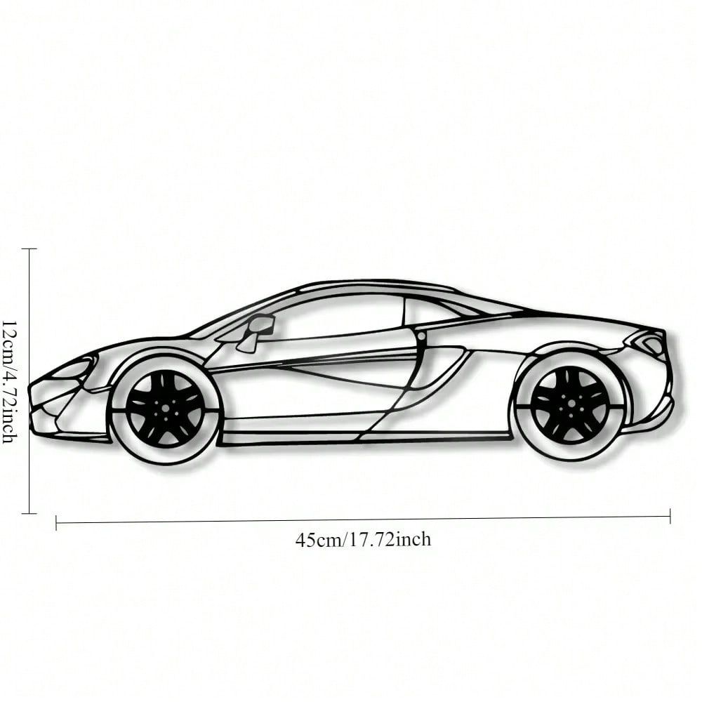 1Pc Metal Wall Art Car Sign 15.75x6.32 Inch Creative Modern Home Decor Gift