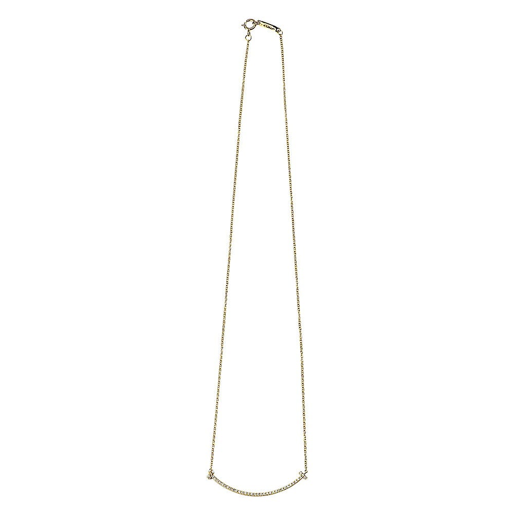 TIFFANY & CO. T Series 18K Gold, Diamond Necklaces Unisex Gold 40754536