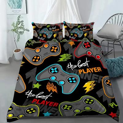 Set Lenjerie de Pat pentru Gaming Decor Cameră Gamer Husă Plapumă Gamer pentru Băieți Copii Adolescenți Jocuri Video Mărime Twin Husă Plapumă Poliester cu Tematică Gamepad