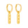 925 Silver Needle Square Pendant Hoop Earrings Vintage Gold Earrings For Women Shell Pendant Earring Fashion Jewelry Accessories
