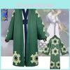 One Piece Roronoa Zoro Cosplay Kostüm Hochwertiger Kimono Robe Vollanzug für Halloween und Themenpartys