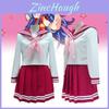 Lucky Star Japanese Cosplay Sailor Suit Jk Uniform Set For Girls With Pleated Skirt And Bow