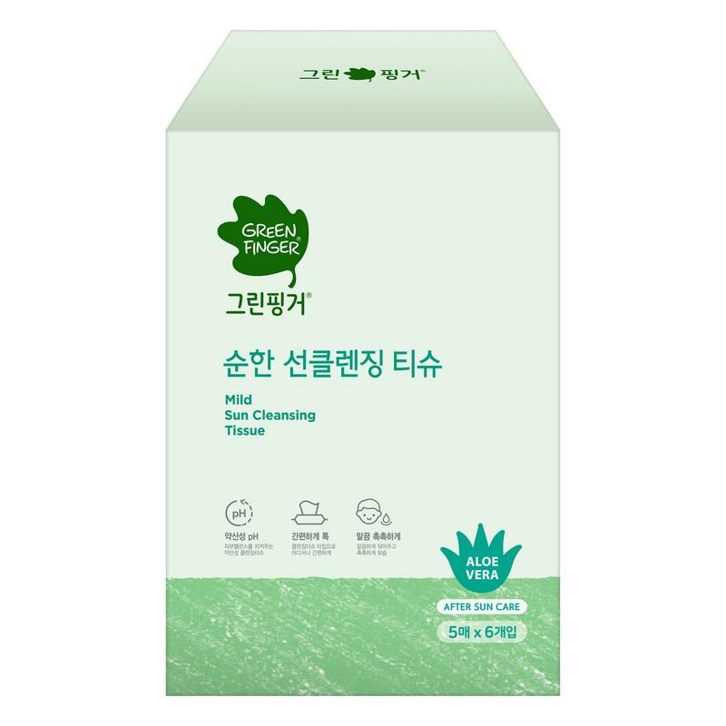 Green Finger Gentle Sun Cleansing Tissues, 30 Sheets Pack, 30 wipes, 1 pcs