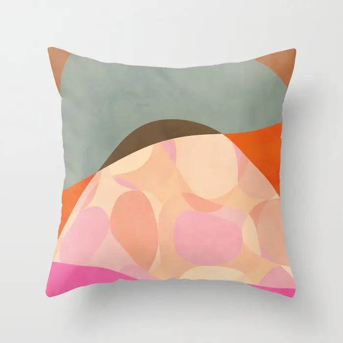 Decorative Home Pillow Case Cushion Covers 45*45 Nordic 40*40 40x40cm 50x50cm Morandi Shape Geometric Abstract Children's Velvet